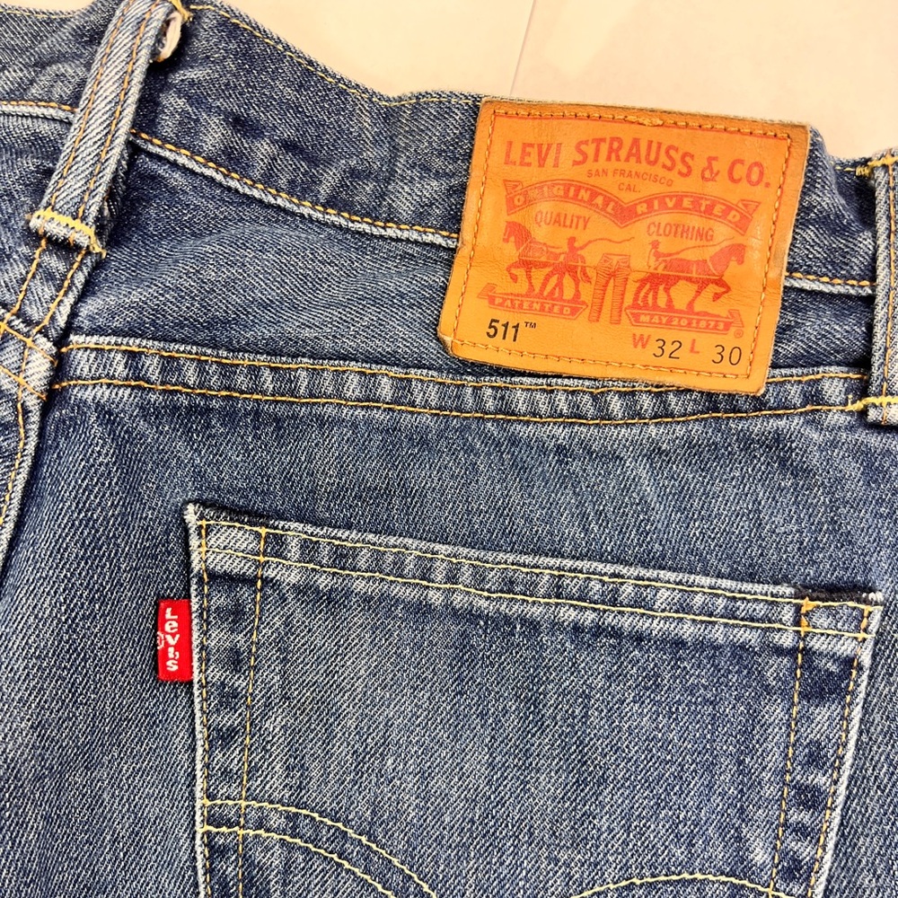 White Oak Cone Premium Selvedge Denim Levi 511 Jeans 32x30